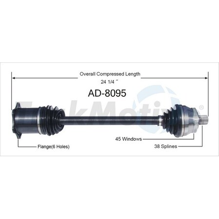 Surtrack Axle Cv Axle Shaft, Ad-8095 AD-8095